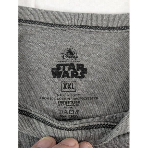 NWT Star Wars Disney Mens Long Sleeve Shirt - Baby Yoda Grogu Grey XXL $39.99 - Picture 7 of 10